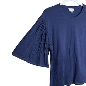 Current Air Blue Flared Sleeve Contrast Stcig Navy Preppy L 100 Cotton Staple M